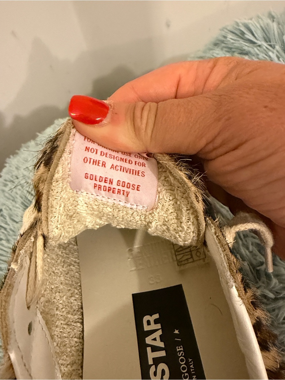 New Golden Goose ballStar Sneaker in Leopard Print Poly, black leather star